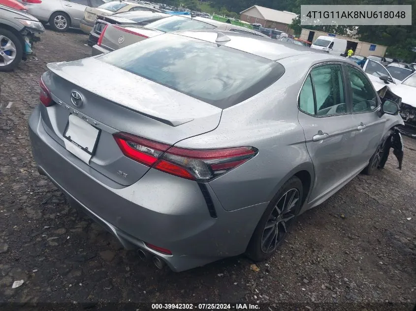 2022 Toyota Camry Se VIN: 4T1G11AK8NU618048 Lot: 39942302