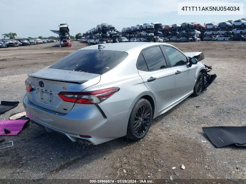 2022 Toyota Camry Se Nightshade Edition VIN: 4T1T11AK5NU054034 Lot: 39966574