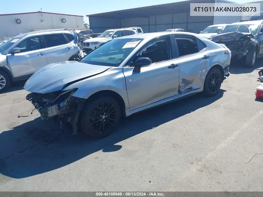 2022 Toyota Camry Se Nightshade Edition VIN: 4T1G11AK4NU028073 Lot: 40105049