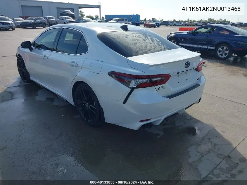 4T1K61AK2NU013468 2022 Toyota Camry Xse