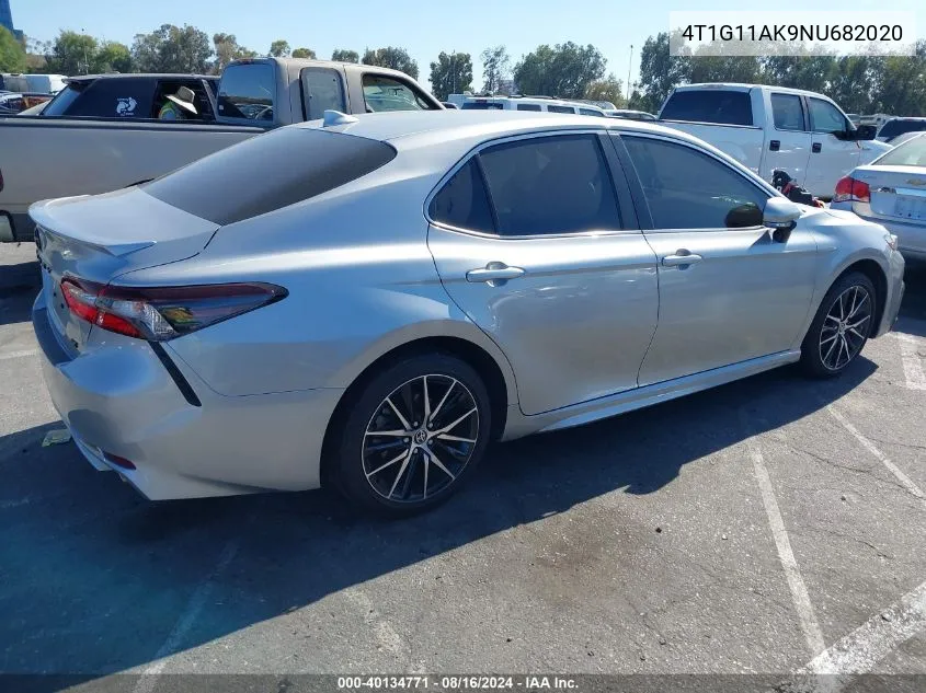 2022 Toyota Camry Se VIN: 4T1G11AK9NU682020 Lot: 40134771