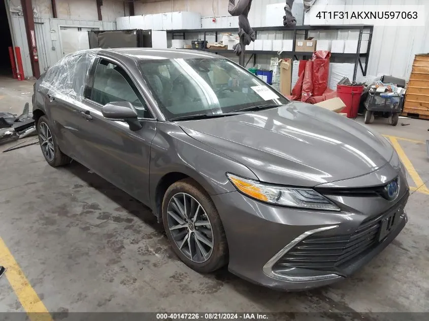 2022 Toyota Camry Xle VIN: 4T1F31AKXNU597063 Lot: 40147226