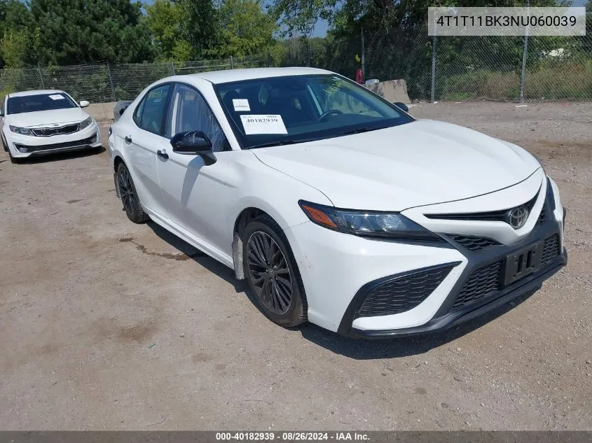 2022 Toyota Camry Se Nightshade Special Awd VIN: 4T1T11BK3NU060039 Lot: 40182939