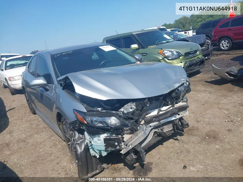 4T1G11AK0NU644918 2022 Toyota Camry Se