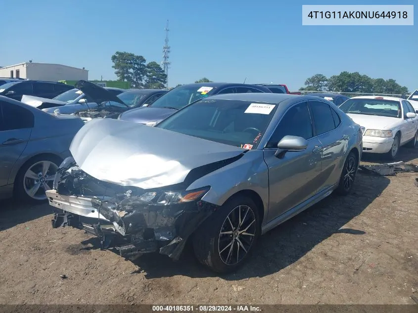 4T1G11AK0NU644918 2022 Toyota Camry Se