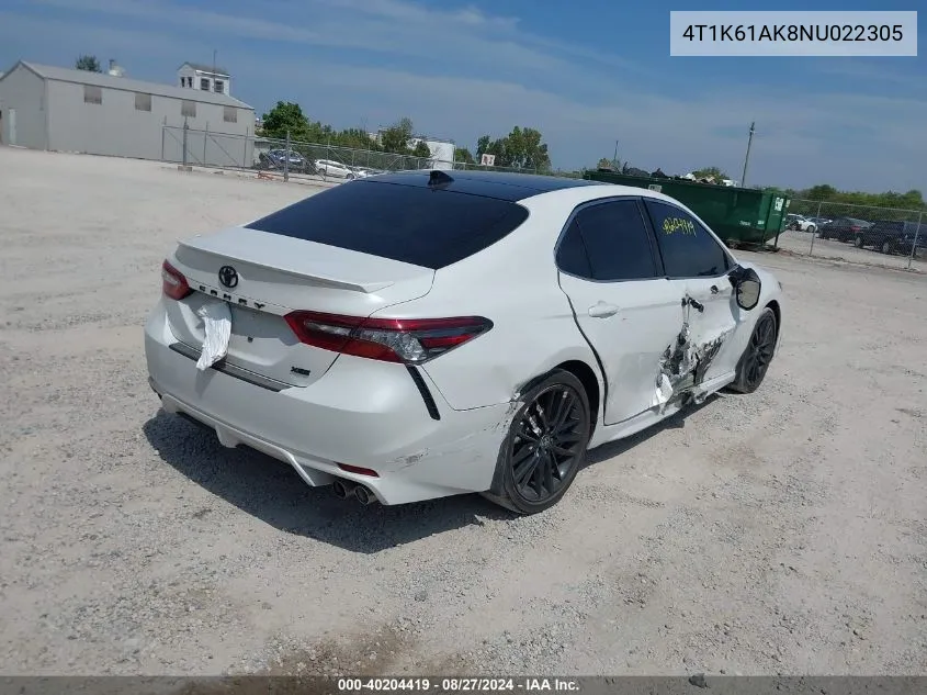 4T1K61AK8NU022305 2022 Toyota Camry Xse