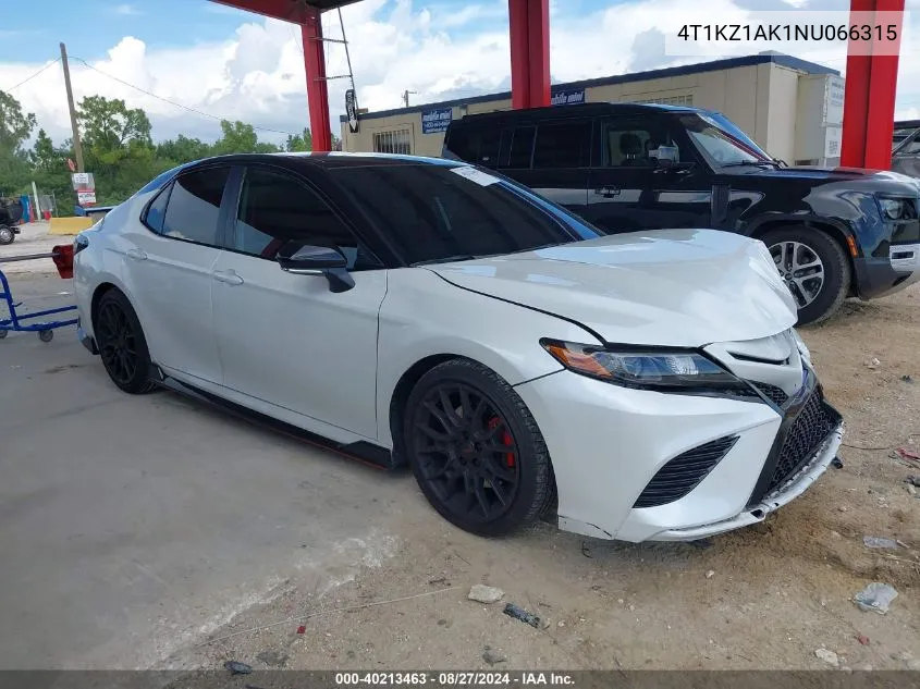 2022 Toyota Camry Trd VIN: 4T1KZ1AK1NU066315 Lot: 40213463