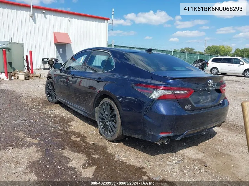 2022 Toyota Camry Xse Awd VIN: 4T1K61BK6NU068293 Lot: 40239953