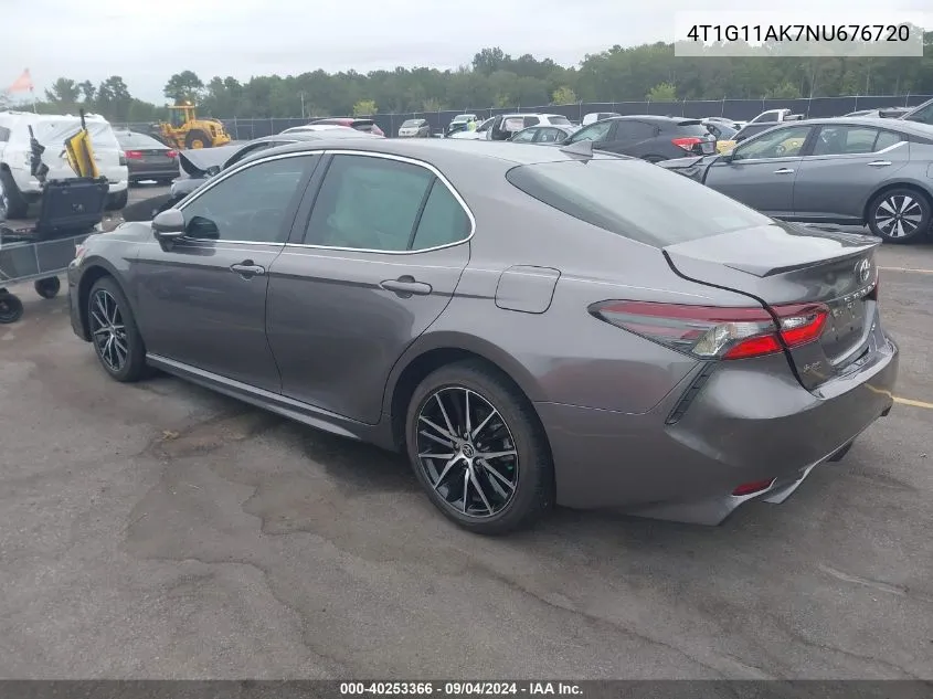 2022 Toyota Camry Se VIN: 4T1G11AK7NU676720 Lot: 40253366