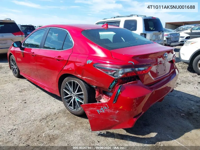 2022 Toyota Camry Se VIN: 4T1G11AK5NU001688 Lot: 40267941