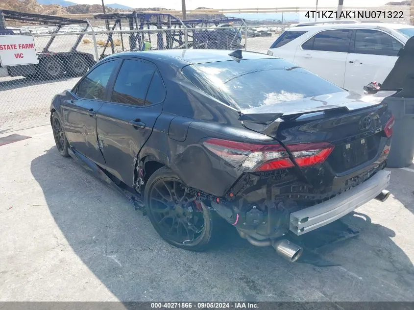 2022 Toyota Camry Trd VIN: 4T1KZ1AK1NU071322 Lot: 40271866