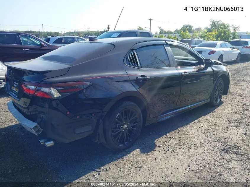 2022 Toyota Camry Se/Se Night Shade VIN: 4T1G11BK2NU066013 Lot: 40274131