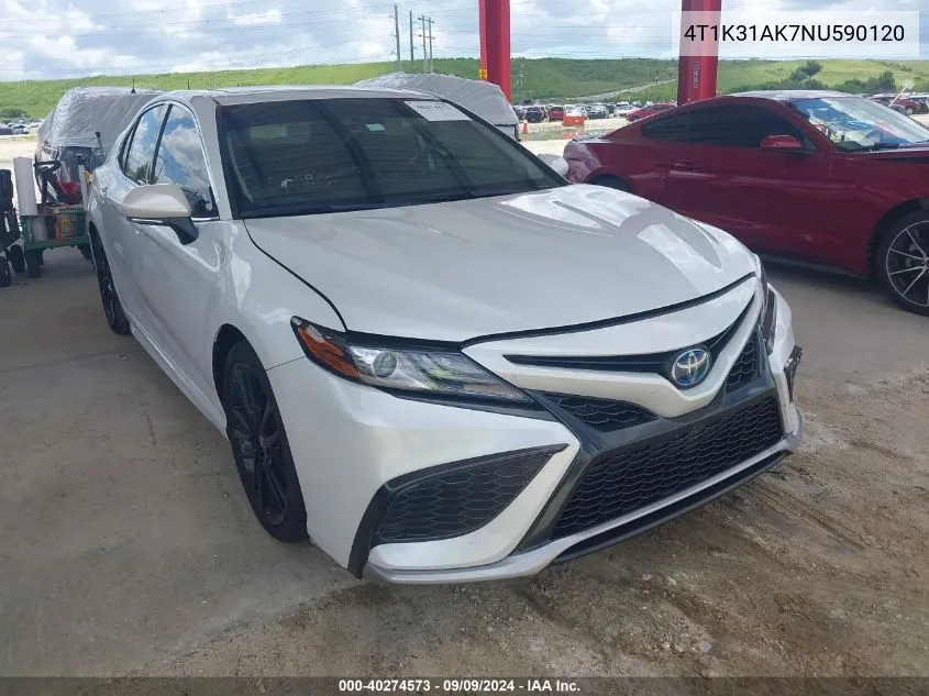 2022 Toyota Camry Xse Hybrid VIN: 4T1K31AK7NU590120 Lot: 40274573