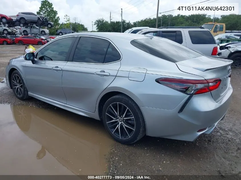 2022 Toyota Camry Se VIN: 4T1G11AK4NU642301 Lot: 40277773