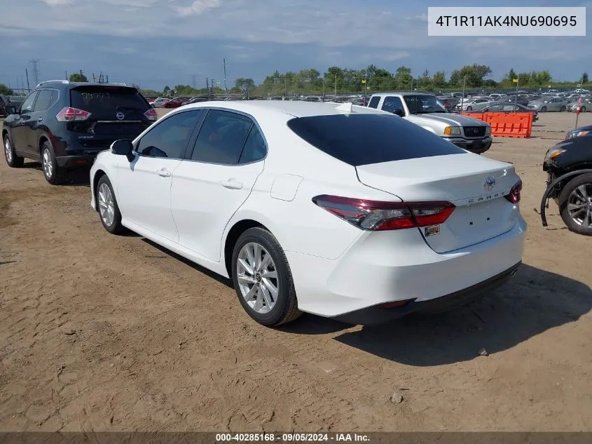 4T1R11AK4NU690695 2022 Toyota Camry Le