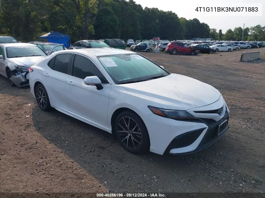 2022 Toyota Camry Se Awd VIN: 4T1G11BK3NU071883 Lot: 40286196