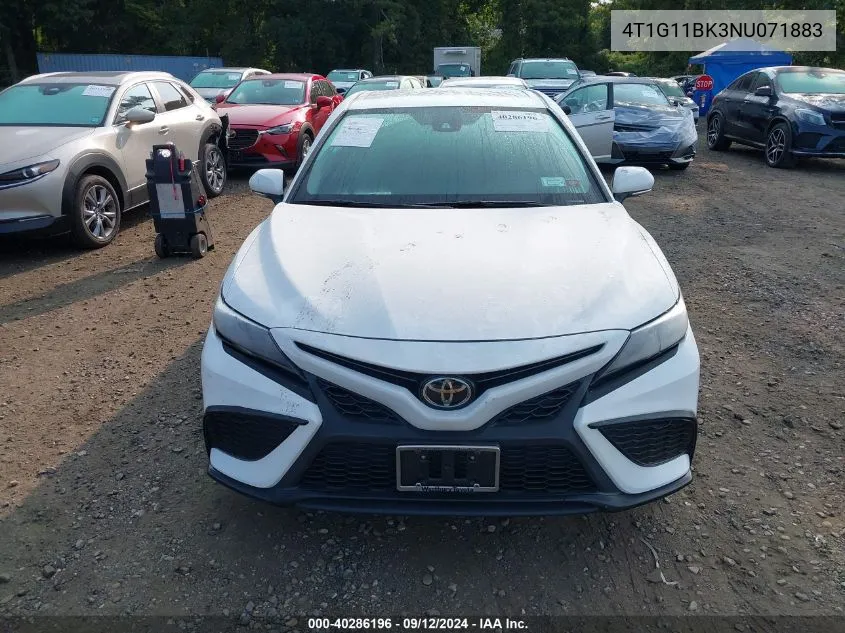 2022 Toyota Camry Se Awd VIN: 4T1G11BK3NU071883 Lot: 40286196