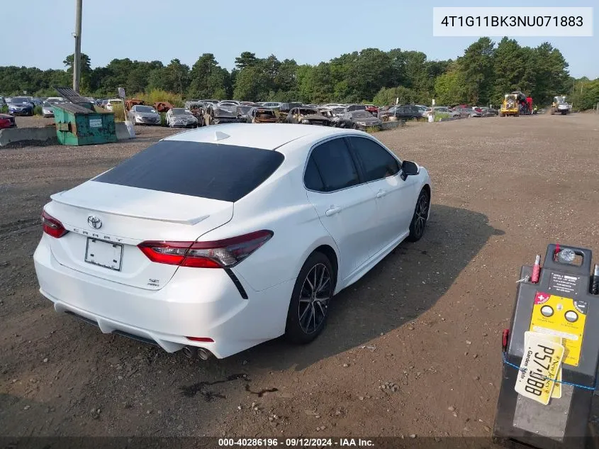 4T1G11BK3NU071883 2022 Toyota Camry Se Awd