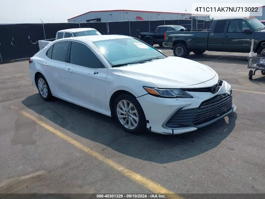 2022 Toyota Camry Le VIN: 4T1C11AK7NU713022 Lot: 40301329