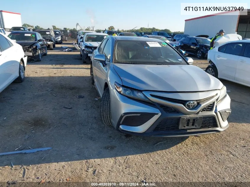 4T1G11AK9NU637949 2022 Toyota Camry Se