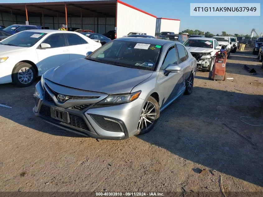 4T1G11AK9NU637949 2022 Toyota Camry Se