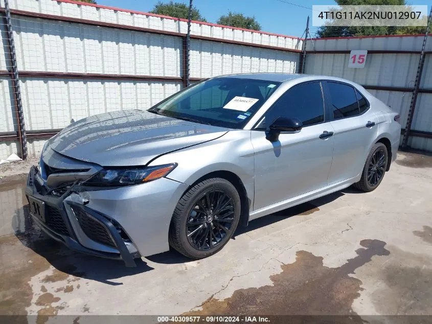 2022 Toyota Camry Se Nightshade Edition VIN: 4T1G11AK2NU012907 Lot: 40309577