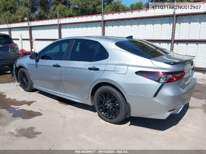 2022 Toyota Camry Se Nightshade Edition VIN: 4T1G11AK2NU012907 Lot: 40309577