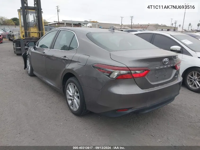 2022 Toyota Camry Le VIN: 4T1C11AK7NU693516 Lot: 40313617