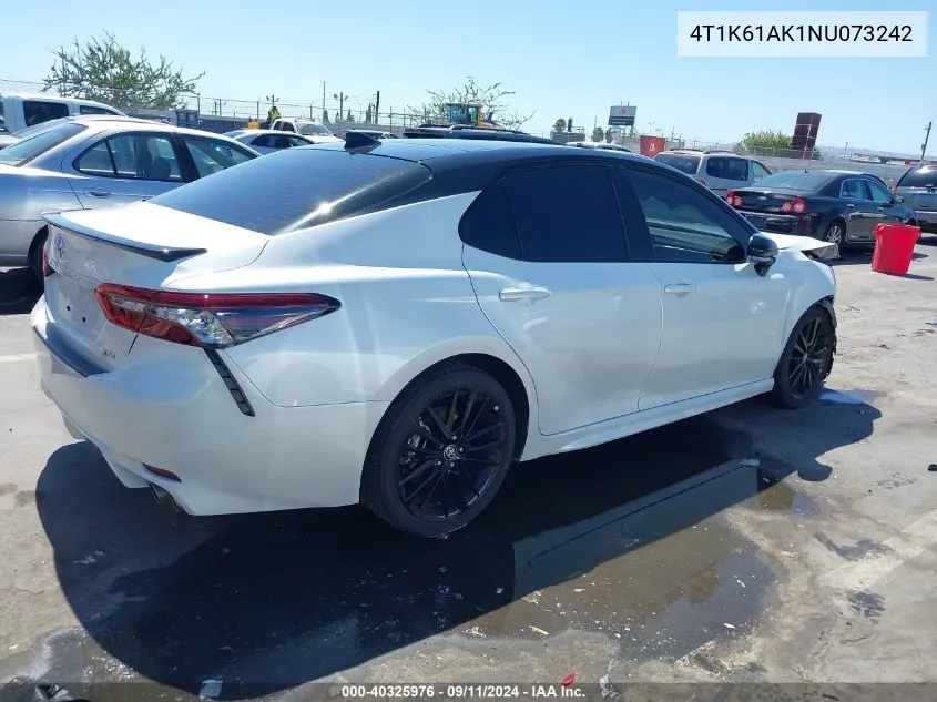 2022 Toyota Camry Xse VIN: 4T1K61AK1NU073242 Lot: 40325976