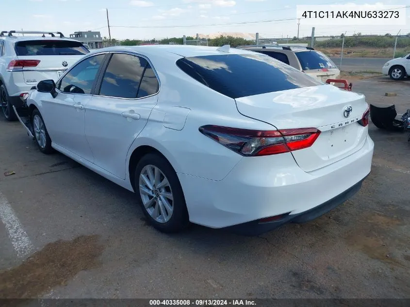 2022 Toyota Camry Le VIN: 4T1C11AK4NU633273 Lot: 40335008