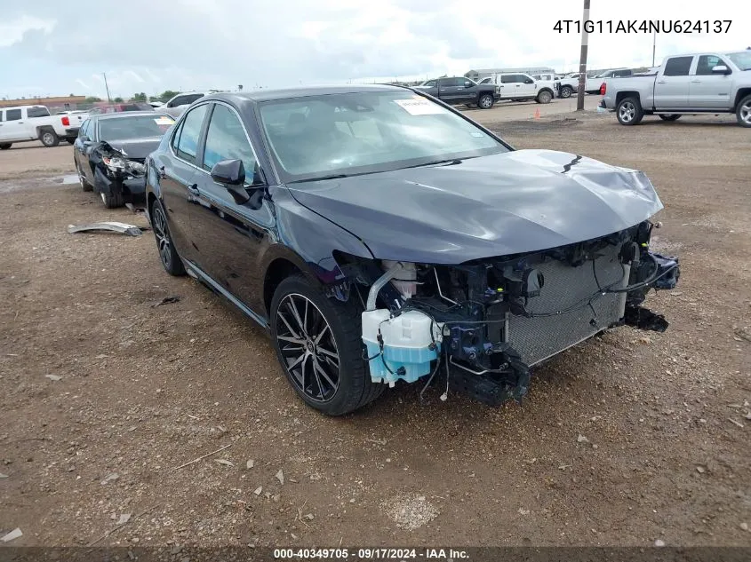 4T1G11AK4NU624137 2022 Toyota Camry Se