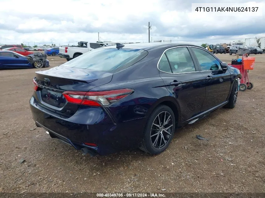 4T1G11AK4NU624137 2022 Toyota Camry Se