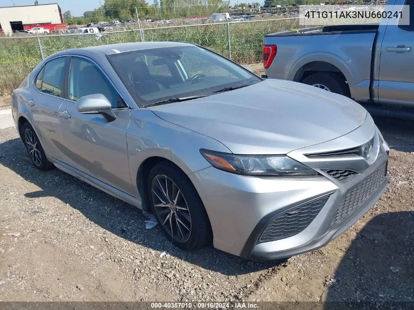 4T1G11AK3NU660241 2022 Toyota Camry Se