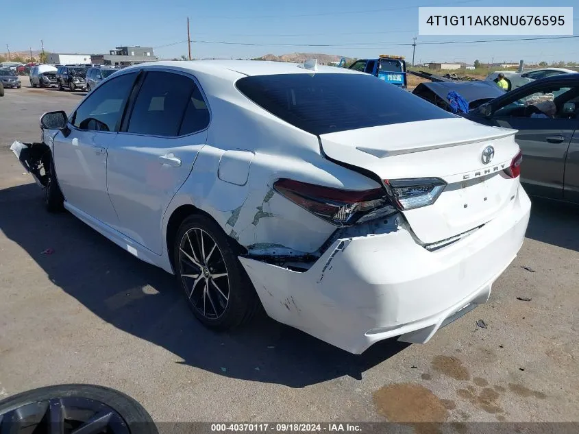 2022 Toyota Camry Se VIN: 4T1G11AK8NU676595 Lot: 40370117