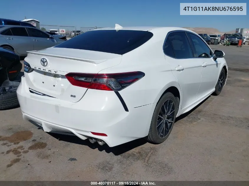 2022 Toyota Camry Se VIN: 4T1G11AK8NU676595 Lot: 40370117