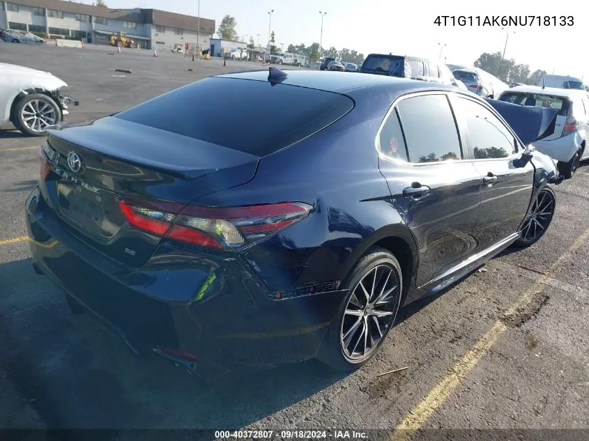 4T1G11AK6NU718133 2022 Toyota Camry Se