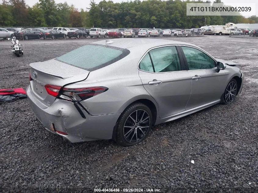 2022 Toyota Camry Se Awd VIN: 4T1G11BK0NU062039 Lot: 40436456