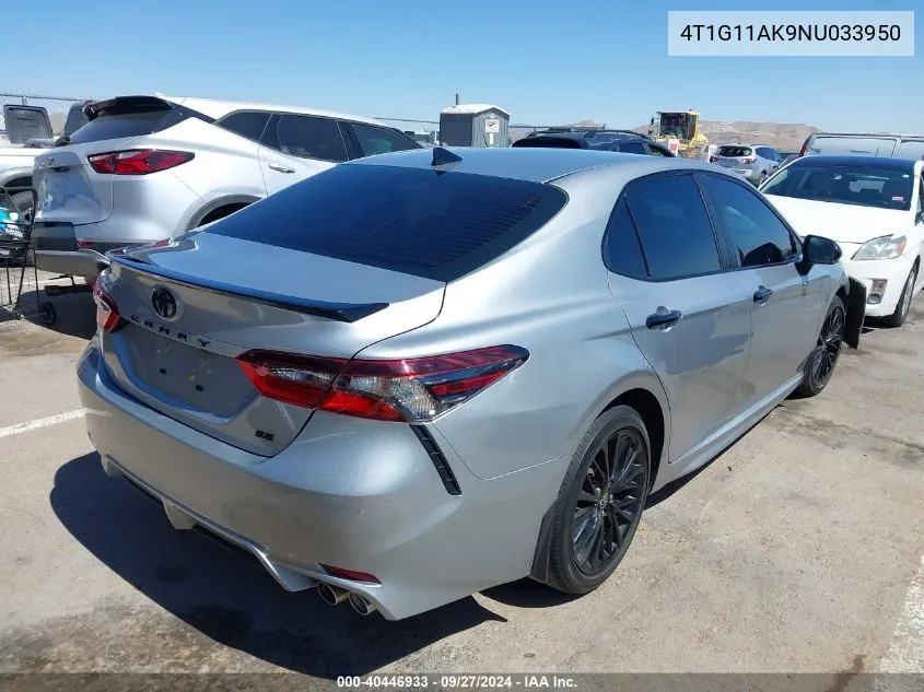 2022 Toyota Camry Se Nightshade Edition VIN: 4T1G11AK9NU033950 Lot: 40446933