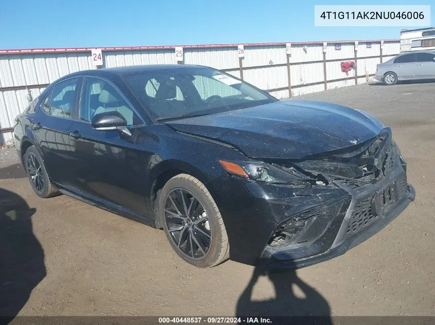 2022 Toyota Camry Se VIN: 4T1G11AK2NU046006 Lot: 40448537