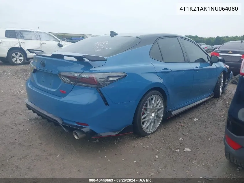 2022 Toyota Camry Trd VIN: 4T1KZ1AK1NU064080 Lot: 40449669