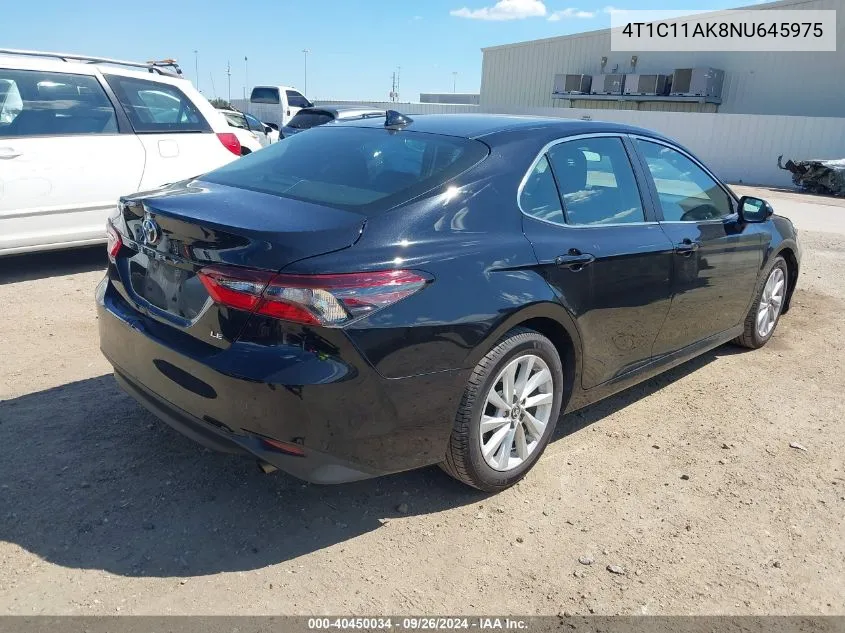 2022 Toyota Camry Le VIN: 4T1C11AK8NU645975 Lot: 40450034