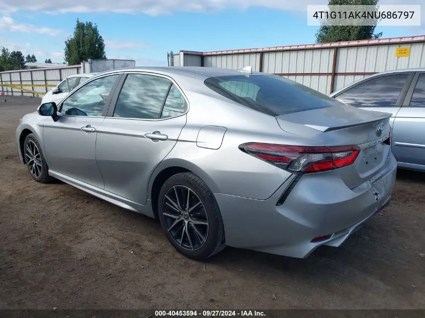 2022 Toyota Camry Se VIN: 4T1G11AK4NU686797 Lot: 40453594