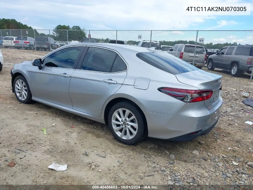 4T1C11AK2NU070305 2022 Toyota Camry Le