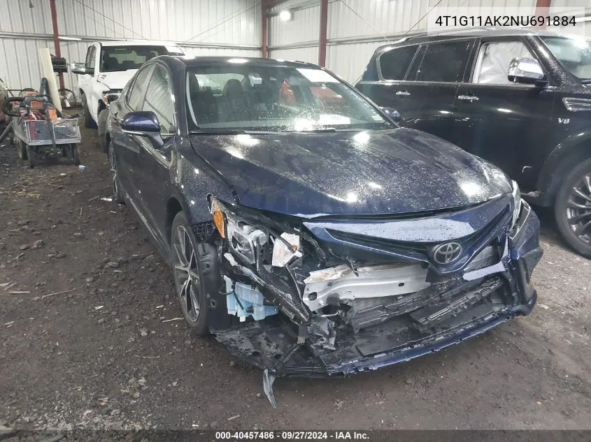 4T1G11AK2NU691884 2022 Toyota Camry Se