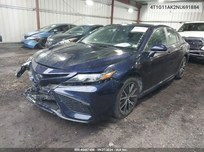 4T1G11AK2NU691884 2022 Toyota Camry Se