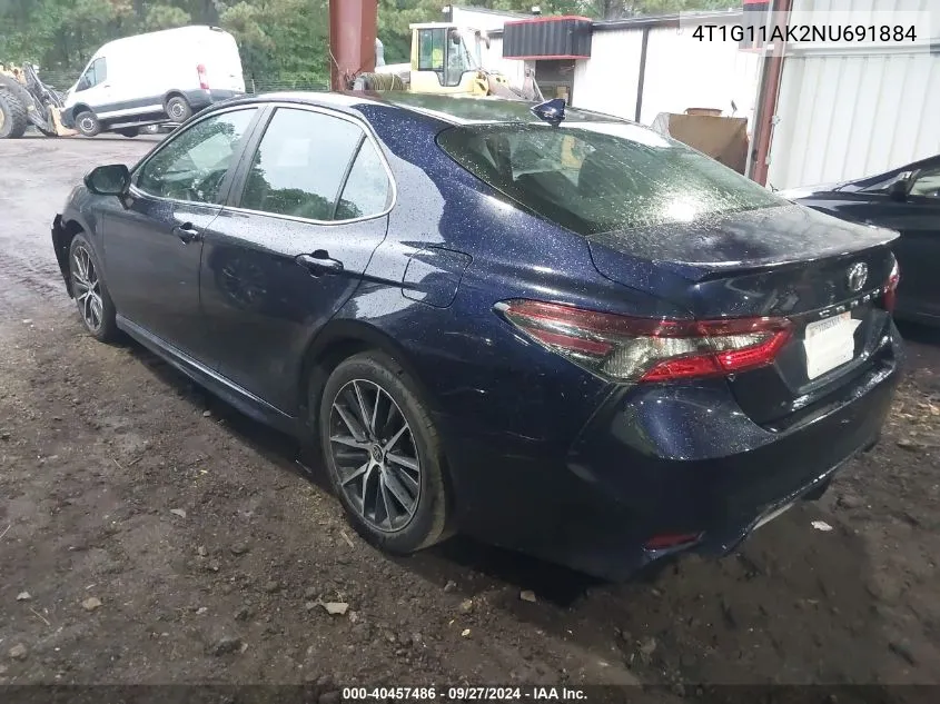 2022 Toyota Camry Se VIN: 4T1G11AK2NU691884 Lot: 40457486