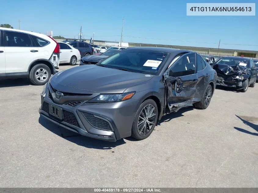 2022 Toyota Camry Se VIN: 4T1G11AK6NU654613 Lot: 40459178