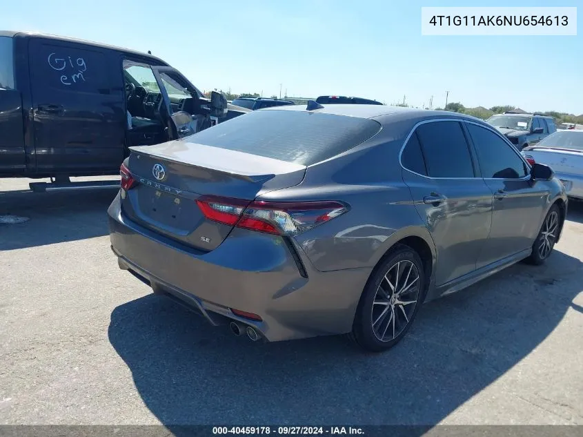 2022 Toyota Camry Se VIN: 4T1G11AK6NU654613 Lot: 40459178