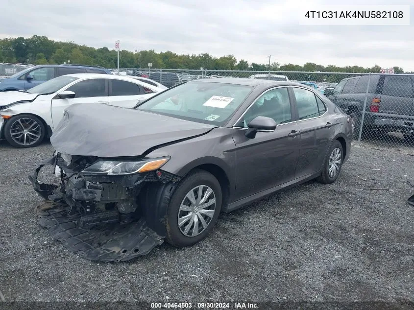 4T1C31AK4NU582108 2022 Toyota Camry Le Hybrid