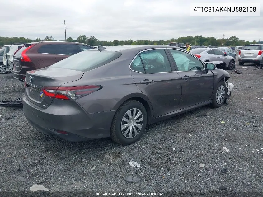 4T1C31AK4NU582108 2022 Toyota Camry Le Hybrid